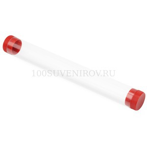 Фото Футляр-туба пластиковый для ручки «Tube 2.0» (прозрачный, красный)