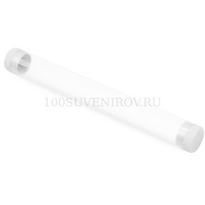 Фото Футляр-туба пластиковый для ручки «Tube 2.0» (прозрачный, белый)