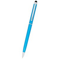 Пластиковая шариковая ручка-стилус VALERIA под тампопечать логотипа, синие чернила, d1,05 х 13,7 см