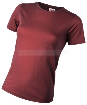Фото Женская футболка бордовая портвейн из хлопка HEAVY SUPER CLUB, размер M
