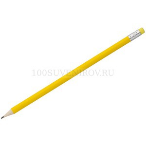 Фото Простой карандаш желтый из дерева HAND FRIEND с ластиком