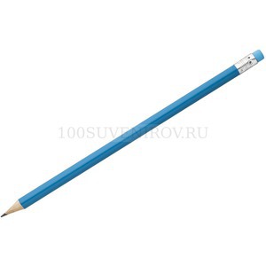 Фото Простой карандаш голубой из дерева HAND FRIEND с ластиком