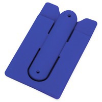 Футляр синий из силикона для кредитных карт-подставка для мобильника Покет