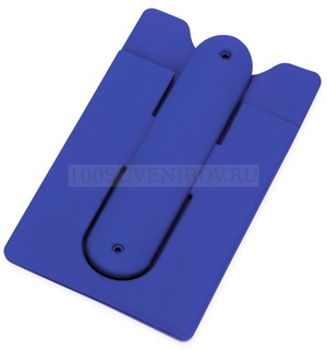 Фото Синий футляр из силикона для кредитных карт-подставка для мобильника Покет