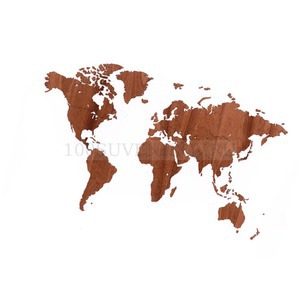 Фото Деревянная карта красная дерево мира WORLD MAP WALL DECORATION EXCLUSIVE