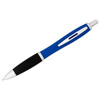 Ручка металлическая шариковая Nash прорезиненная, ярко-синий/черный/серебристый