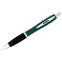 Ручка металлическая шариковая Nash прорезиненная, зеленый/черный/серебристый