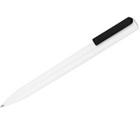 Ручка шариковая белая с черным из пластика SPLIT NEON