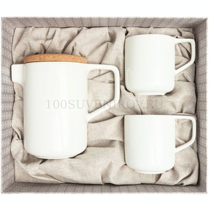 Фото Чайный фарфоровый набор RIPOSO на 2 персоны: чайник, две чашки