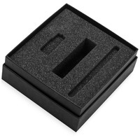 Коробка подарочная черная SMOOTH M для зарядного устройства, ручки и флешки