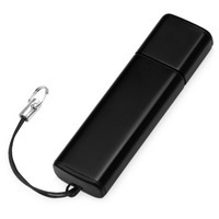 Металлическая USB-флешка на 16 Гб BORGIR с колпачком под гравировку и тампопечать, 1,6 х 5,9 х 0,75 см, шнурок 5 см