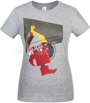 Фото Женская футболка серая меланж "НА ШАГ ВПЕРЕДИ", размер S