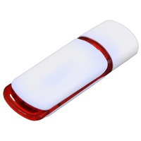 USB-флешка на 16 Гб с цветными вставками, белый/красный