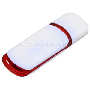 Фото USB-флешка на 16 Гб с цветными вставками (белый, красный)