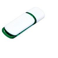 USB-флешка на 16 Гб с цветными вставками, белый/зеленый