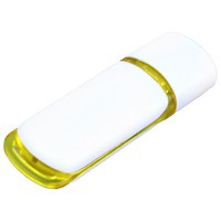 USB-флешка на 16 Гб с цветными вставками, белый/желтый