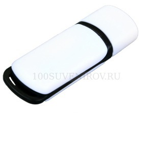 Фото USB-флешка на 16 Гб с цветными вставками (белый, черный)