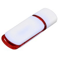 USB-флешка на 32 Гб с цветными вставками, белый/красный