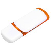 USB-флешка на 32 Гб с цветными вставками, белый/оранжевый