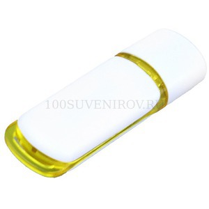 Фото USB-флешка на 64 Гб с цветными вставками (белый, желтый)