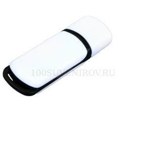 Фото USB-флешка на 64 Гб с цветными вставками (белый, черный)