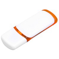 USB-флешка на 64 Гб с цветными вставками, белый/оранжевый