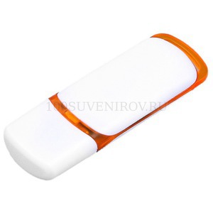Фото USB-флешка на 64 Гб с цветными вставками (белый, оранжевый)