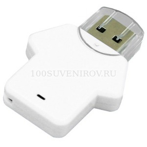 Фото USB-флешка на 64 Гб в виде футболки (белый)