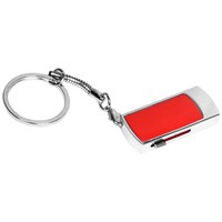 USB-флешка на 16 Гб с выдвижным механизмом и мини чипом, серебристый/красный