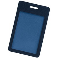 Синий чехол для пропуска DEVON из искусственной кожи, с окном, 6,3х10,4 см. Предусмотрено нанесение логотипа - бесцветное тиснение, полноцветная уф-печать.