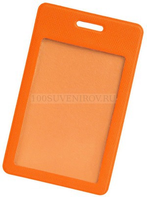 Фото Оранжевый чехол из кожи для карточки/пропуска DEVON
