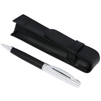 Подарочная ручка ЛЮКС в кожаном чехле для гравировки, 15 х 3,5 х 3 см, черные чернила