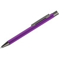 Ручка металлическая шариковая STRAIGHT GUM soft-touch с зеркальной гравировкой, фиолетовый