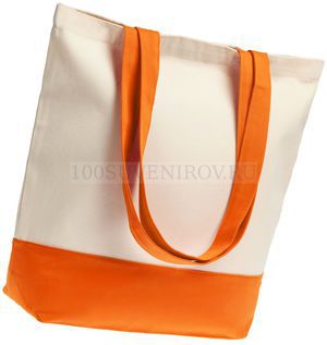 Фото Холщовая сумка оранжевая SHOPAHOLIC для шелкографии