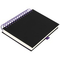 Блокнот А5 WIRO на спирали с твердой обложкой, держатель для ручки, 3,1 x 15,8 x 21 см, черный/пурпурный