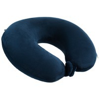 Подушка для шеи дорожная Global TA с застежкой-кнопкой, синяя