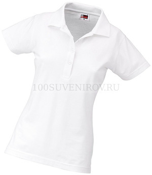 Фото Женская рубашка поло белая из хлопка FIRST, размер 2XL