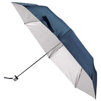 Зонт складной синий с серебристым из полиэстера SILVERLAKE, синий