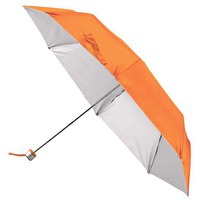Зонт складной оранжевый с серебристым из полиэстера SILVERLAKE, оранжевый