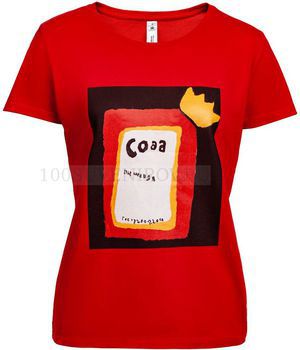 Фото Женская футболка красная "СОДА" для полноцвета, размер M