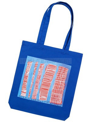 Фото Холщовая сумка синяя "НЕБОСКРЕБЫ. ДЕТИ ПАВЛОВСКА"