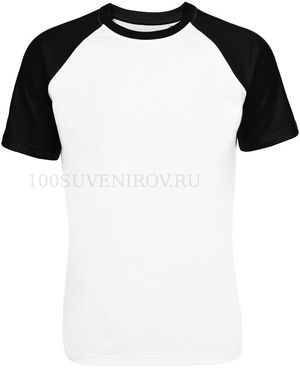 Фото Мужская футболка белая с черным T-BOLKA BICOLOR, размер S