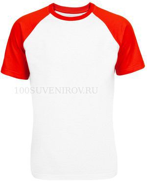 Фото Мужская футболка белая с красным T-bolka Bicolor, XXL