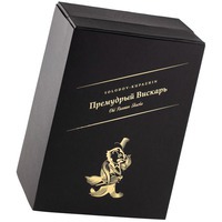 Подарочный набор для виски Премудрый вискарь: два стакана для виски, камни для виски, галстук-бабочка, открытка