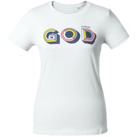 Фотография Футболка женская «Новый GOD», белая S, дорогой бренд CoolColor