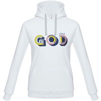 Толстовка с капюшоном «Новый GOD», белая XS
