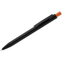Ручка шариковая черная с оранжевым из металла CHROMATIC
