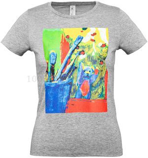 Фото Женская футболка серая меланж ARTIST BEAR, размер XL