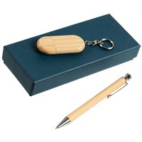 Деловой набор деревянный STYLOS с ручкой и флешкой