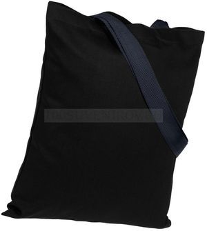 Фото Холщовая сумка черная с темно-синими ручками BRIGHTONE